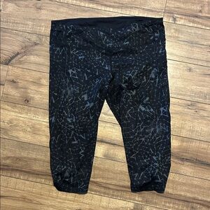 lululemon athletica Black Patterned Crop Leggings